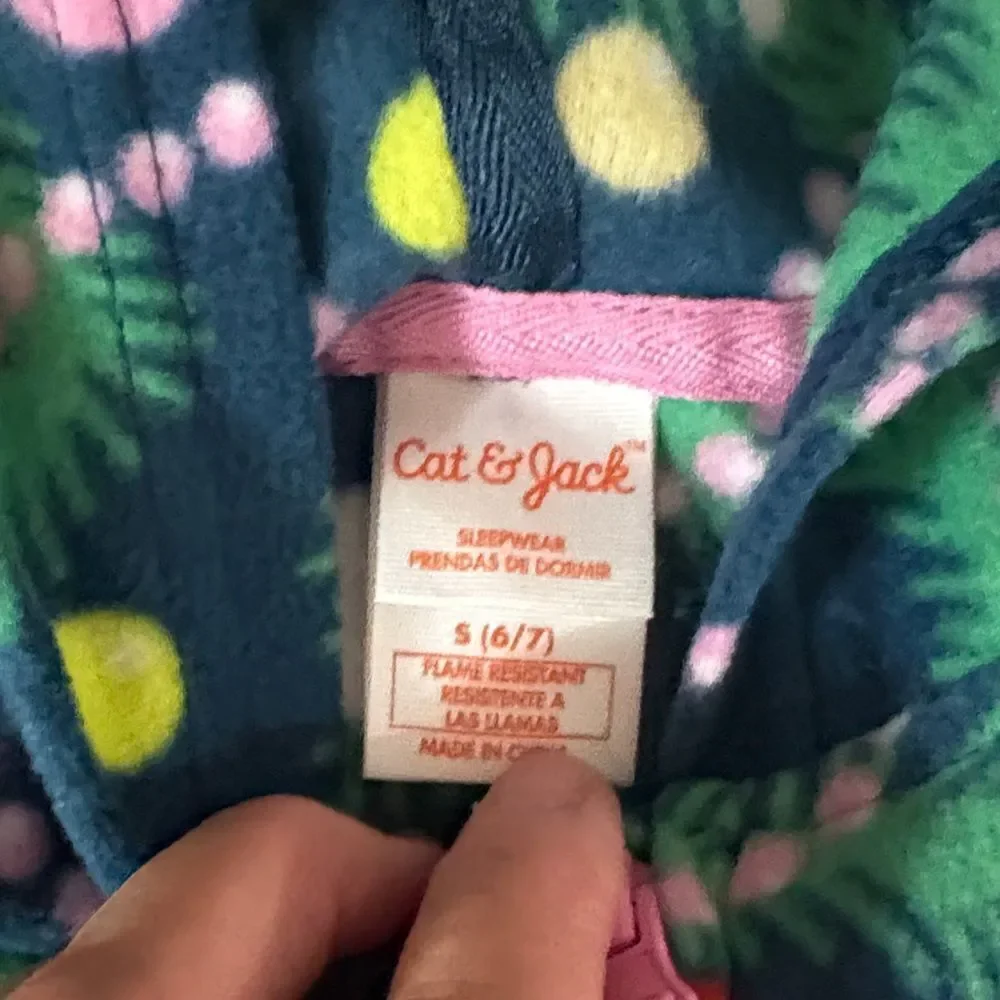 NWT Cat & Jack Colorful Christmas Tree one Piece Pajama Size 6/7